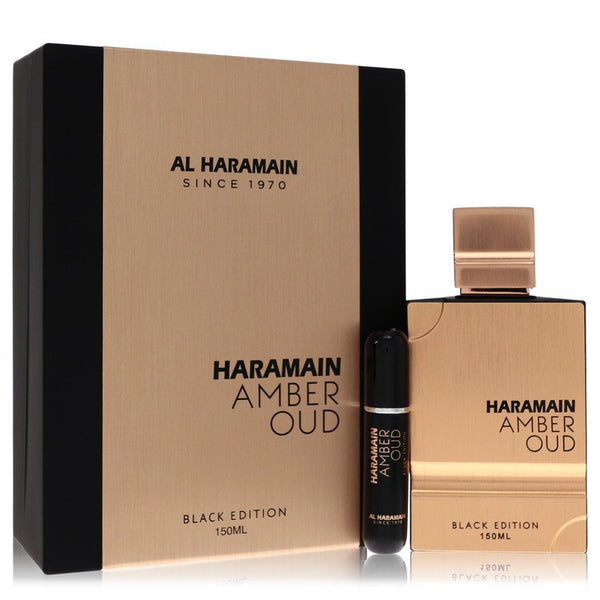Al-Haramain-Amber-Oud-Black-Edition-by-Al-Haramain-For-Men Gift Set 5 oz 5 oz Eau De Parfum Spray + 0.34 oz Refillable Spray (150 ml)