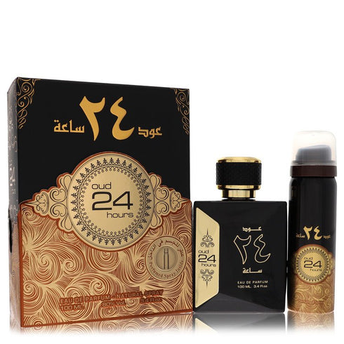 Ard-Al-Zaafaran-Oud-24-Hours-by-Al-Zaafaran-For-Men Eau De Parfum Spray + 1.7oz Perfumed Spray (Unisex) 3.4 oz (100 ml)