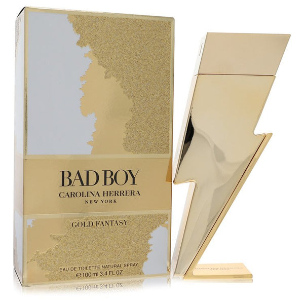 Bad-Boy-Gold-Fantasy-by-Carolina-Herrera-For-Men Eau De Toilette Spray 3.4 oz (100 ml)