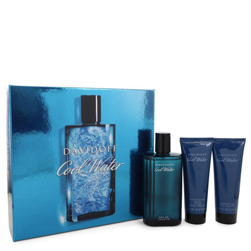 Cool-Water-by-Davidoff-For-Men Gift Set 4.2 oz Eau De Toilette Spray + 2.5 oz After Shave Balm + 2.5 oz Shower Gel