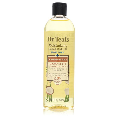 Dr-Teal's-Moisturizing-Bath-&-Body-Oil-by-Dr-Teal's-For-Women Nourishing Coconut Oil with Essensial Oils, Jojoba Oil, Sweet Almond Oil and Cocoa Butter 8.8 oz (260 ml)