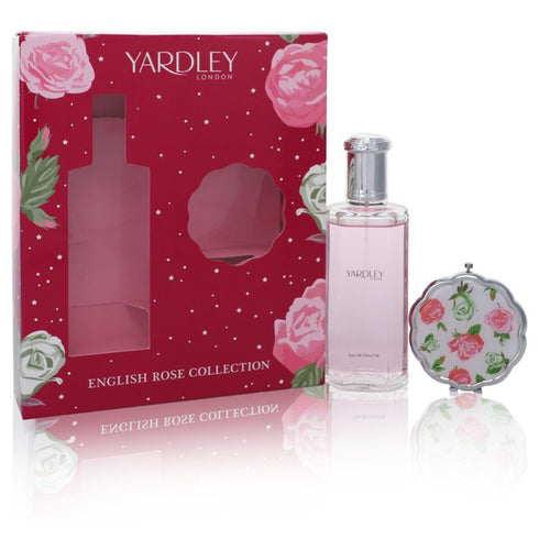 English-Rose-Yardley-by-Yardley-London-For-Women Gift Set 4.2 oz Eau De Toilette Spray + Compact Mirror