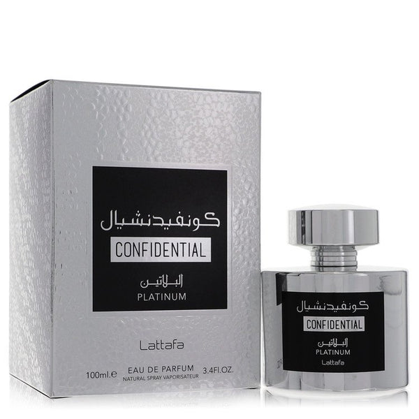Lattafa-Confidential-Platinum-by-Lattafa-For-Men Eau De Parfum Spray (Unisex) 3.4 oz (100 ml)