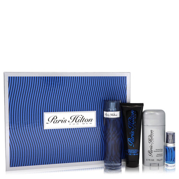 Paris-Hilton-by-Paris-Hilton-For-Men Gift Set 3.4 oz Eau De Toilette Spray + 3 oz Body Wash + 2.75 oz Deodorant Stick + .25 Mini EDT Spray