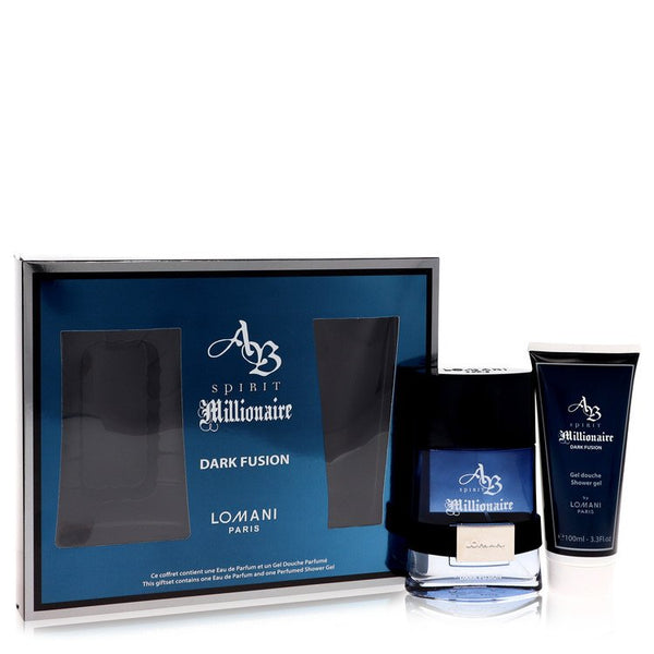Spirit-Millionaire-Dark-Fusion-by-Lomani-For-Men Gift Set 3.3 oz Eau De Parfum Spray + 3.3 oz Shower Gel