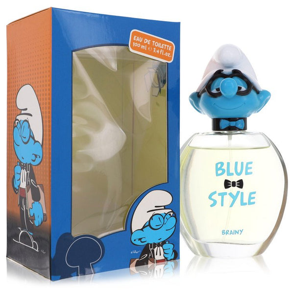 The-Smurfs-by-Smurfs-For-Men Blue Style Brainy Eau De Toilette Spray 3.4 oz (100 ml)